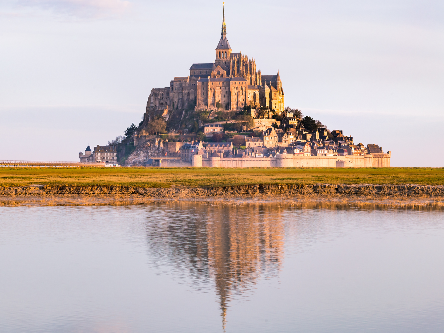 Mont Saint-Michel water mirror reflection normandy Visit Mont Saint-Michel bay