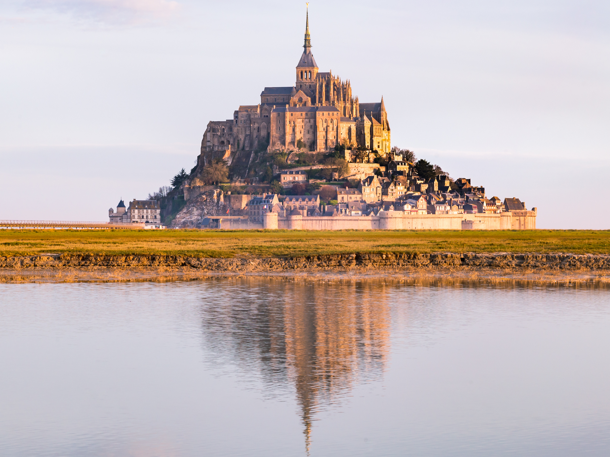 Mont Saint-Michel water mirror reflection normandy Visit Mont Saint-Michel bay